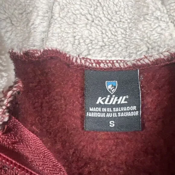 Kuhl Women's Hooded Alfpaca Fleece Zip Up Burgundy Small outdoor hiking - Picture 4 of 10